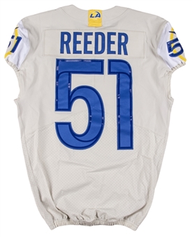 2021 Troy Reeder Game Used Los Angeles Rams Alternate Bone Gray Jersey (Rams COA)